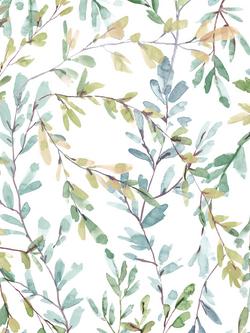 Laura Ashley Brayton Leaves Wallpaper, Fresh Green, Fresh Green