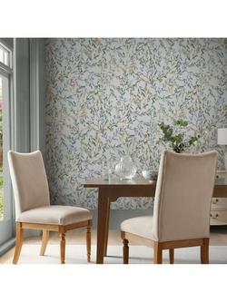Laura Ashley Brayton Leaves Wallpaper, Fresh Green - view 2, Fresh Green