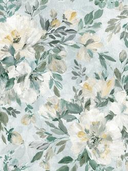 Laura Ashley Elowen Peony Wallpaper, Pale Teal, Green