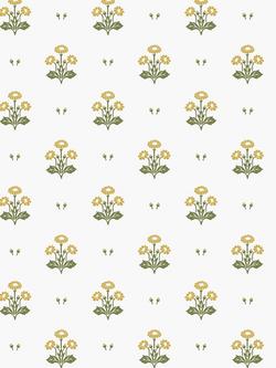 Laura Ashley Harthill Daisy Wallpaper, Ochre Yellow, White