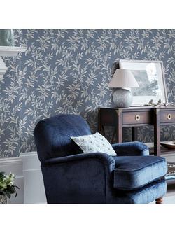 Laura Ashley Paxford Leaves Wallpaper, Dark Seaspray - view 2, Dark Seaspray