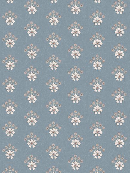 Laura Ashley Semington Floral Wallpaper Geo, Blue, Newport Blue