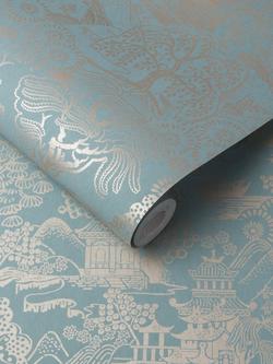 Graham & Brown Basuto Wallpaper, Duck Egg - view 2, Green