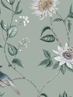 Graham & Brown Nuit Wallpaper, Sage, Green