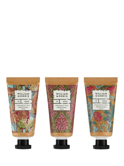 William Morris At Home Clementine & Clove Hand Cream Trio Gift Set, Brown