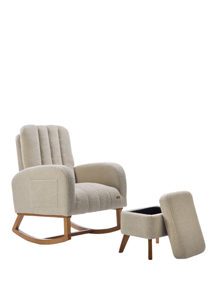 Tutti Bambini Luca Rocking Chair & Footstool, Mushroom, Mushroom