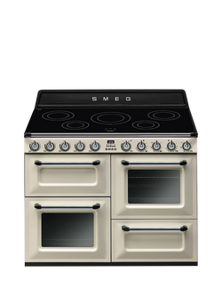Smeg OUTLET Victoria TR4110I 110cm Electric Range Cooker with Induction Hob, Like New, Cream, Cream
