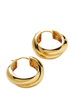 Missoma Lucy Williams Chunky Cross Over Hoop Earrings, Gold - view 2, Gold