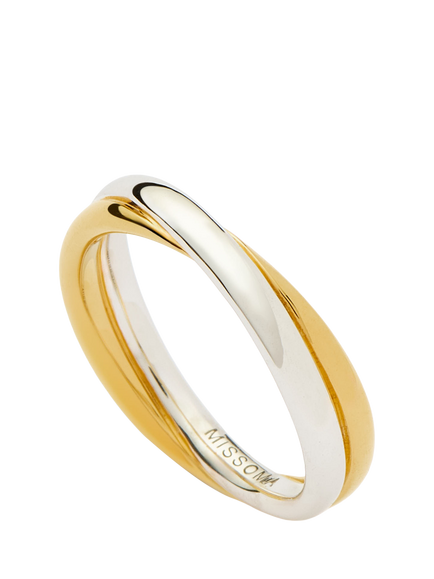 Missoma Cross Over Statement Ring, Gold/Silver, Gold/Silver