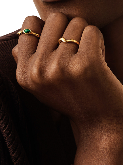 Missoma Molten Wave Stacking Ring, Gold - view 2, Gold