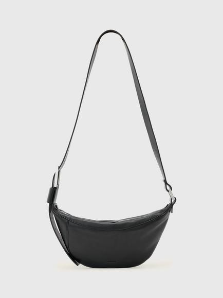 AllSaints Luna Crossbody Bag, Black/Silver, Black/Silver