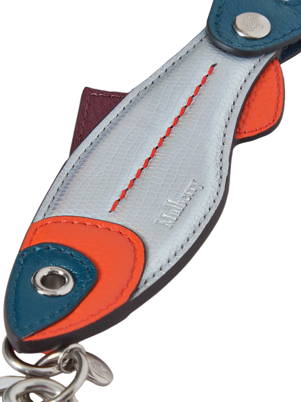 Mulberry Fish Leather Keyring, Multi - view 2, Multi Colour