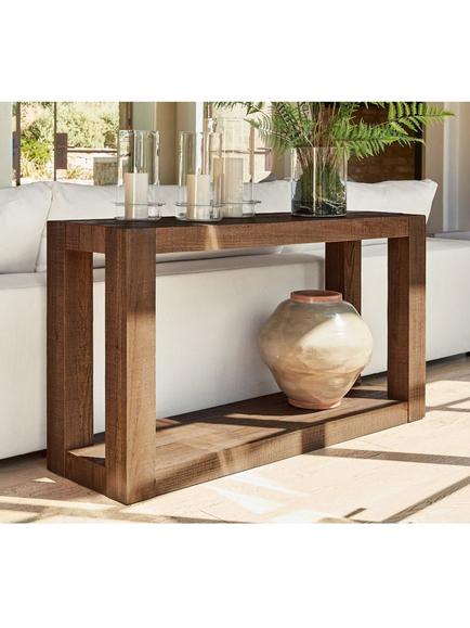 Pottery Barn Rockport Console Table, Pale Sand - view 2, Wood