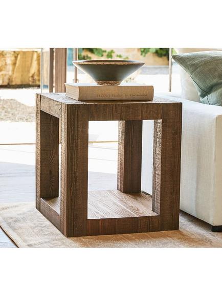 Pottery Barn Rockport Side Table, Pale Sand - view 2, Wood