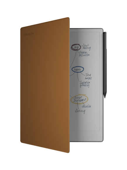 reMarkable Leather Book Folio Case for Paper Pro, Brown, Brown