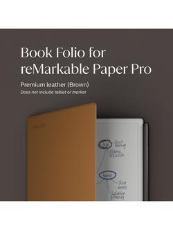 reMarkable Leather Book Folio Case for Paper Pro, Brown - view 2, Brown