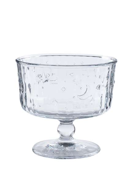 Eleanor Bowmer Electric Coast Lips & Stars Glass Dessert Bowl, Set of 4, 11.5cm, Clear, Clear