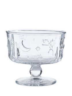 Eleanor Bowmer Electric Coast Moon & Stars Glass Trifle Bowl, 20cm, Clear, Clear
