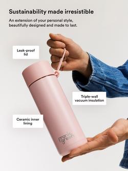 frank green Flip Straw Lid Ceramic Drinks Bottle, 595ml, Blushed - view 2, Blushed