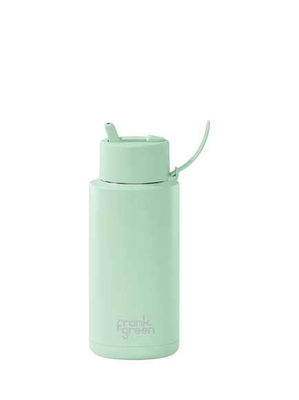 frank green Flip Straw Lid Ceramic Drinks Bottle, 1L, Mint Gelato