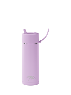 frank green Flip Straw Lid Ceramic Drinks Bottle, 595ml, Lilac Haze