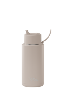 frank green Flip Straw Lid Ceramic Drinks Bottle, 1L, Moon Dust, Moon Dust