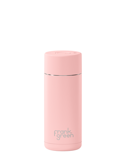 frank green Push Button Lid Ceramic Travel Mug, 475ml, Blushed