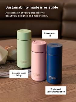 frank green Push Button Lid Ceramic Travel Mug, 475ml, Blushed - view 2, Blushed