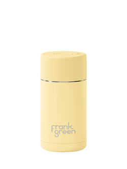 frank green Push Button Lid Ceramic Travel Mug, 355ml, Buttermilk, Buttermilk