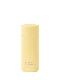 frank green Push Button Lid Ceramic Travel Mug, 475ml, Buttermilk, Buttermilk