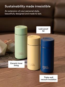 frank green Push Button Lid Ceramic Travel Mug, 475ml, Buttermilk - view 2, Buttermilk