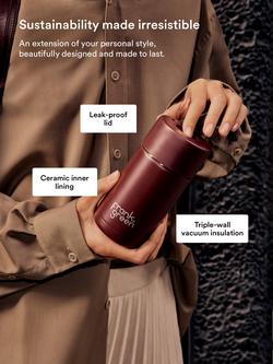 frank green Push Button Lid Ceramic Travel Mug, 355ml, Chocolate - view 2, Chocolate