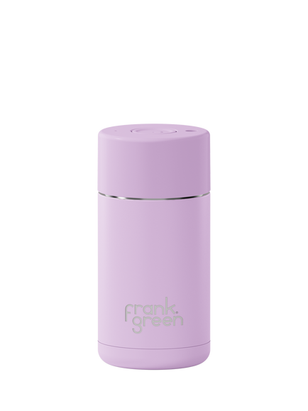 frank green Push Button Lid Ceramic Travel Mug, 355ml, Lilac Haze