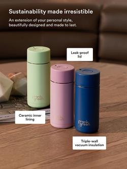 frank green Push Button Lid Ceramic Travel Mug, 475ml, Lilac Haze - view 2, Lilac Haze