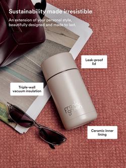frank green Push Button Lid Ceramic Travel Mug, 355ml, Moon Dust - view 2, Moon Dust
