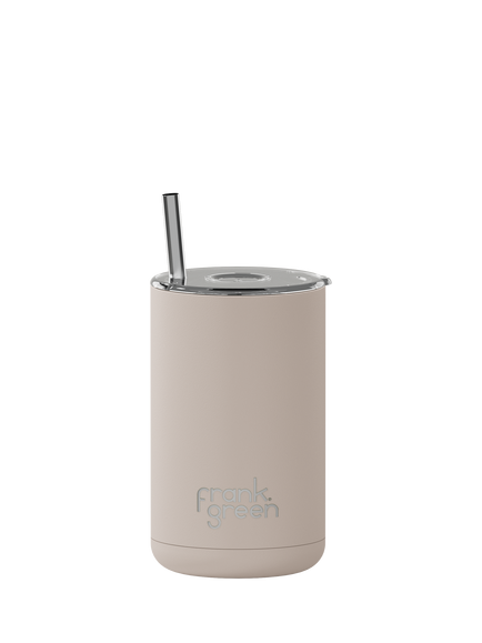 frank green Iced Coffee Cup & Straw, 425ml, Moon Dust