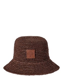 Mulberry Summer Straw Bucket Sun Hat, Ebony, XS-S, Ebony