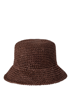 Mulberry Summer Straw Bucket Sun Hat, Ebony, XS-S - view 2, Ebony