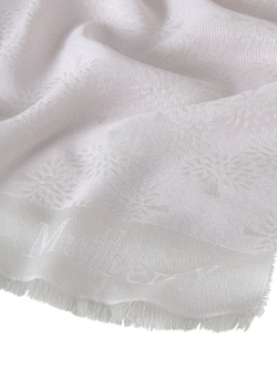 Mulberry Metallic Tree Rectangular Pashmina Scarf - view 2, Blossom Pink