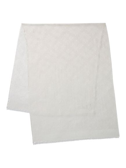 Mulberry Metallic Tree Rectangular Pashmina Scarf, Cream