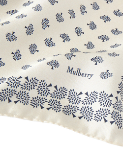 Mulberry Tree Pure Silk Twill Square Scarf - view 2, Eggshell