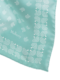 Mulberry Pure Silk Tree Square Scarf, Marina Blue - view 2, Marina Blue