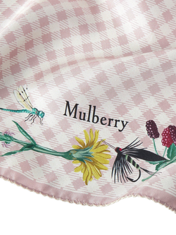 Mulberry River Side Pure Silk Printed Square Scarf - view 2, Blossom Pink