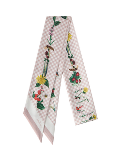Mulberry Riverside Floral Skinny Scarf, Blossom Pink