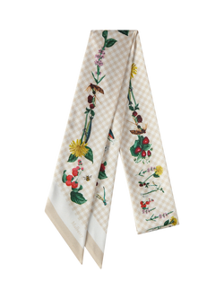 Mulberry Riverside Floral Skinny Scarf, Eggshell