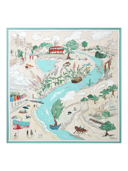 Mulberry Town and Country Pure Silk Large Square Scarf, Multi Colour, Multi Colour