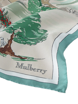 Mulberry Town and Country Pure Silk Large Square Scarf, Multi Colour - view 2, Multi Colour