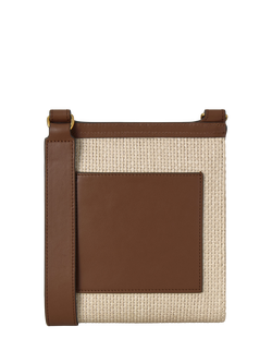 Mulberry Antony Raffia and Leather Messenger Bag, Ecru/Bright Oak - view 2, Ecru/Bright Oak