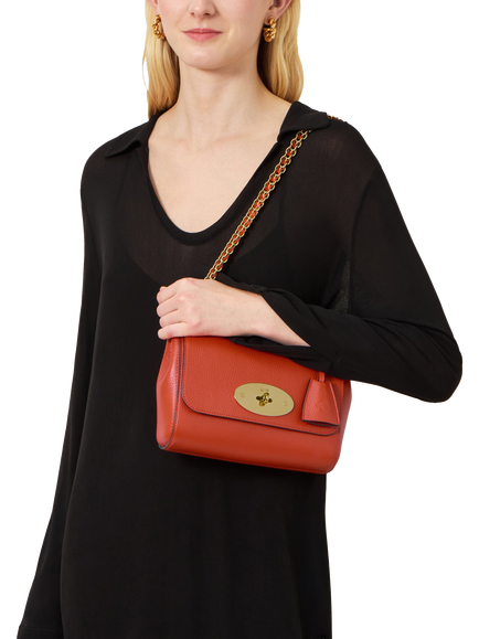 Mulberry Lily Leather Shoulder Bag, Coral Orange - view 2, Coral Orange