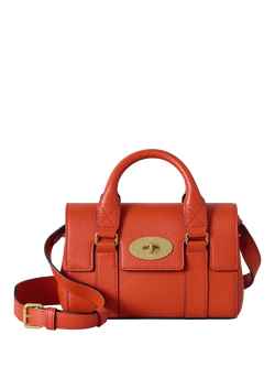 Mulberry Mini Heritage Bayswater Leather Shoulder Bag, Coral Orange